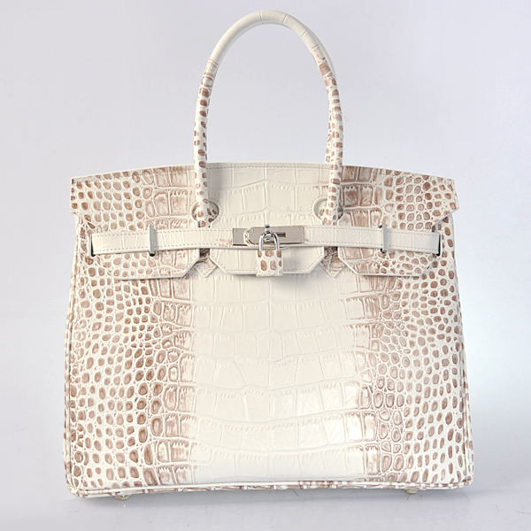 H35CSHS Hermes Birkin 35CM strisce in pelle di coccodrillo in Himalaya